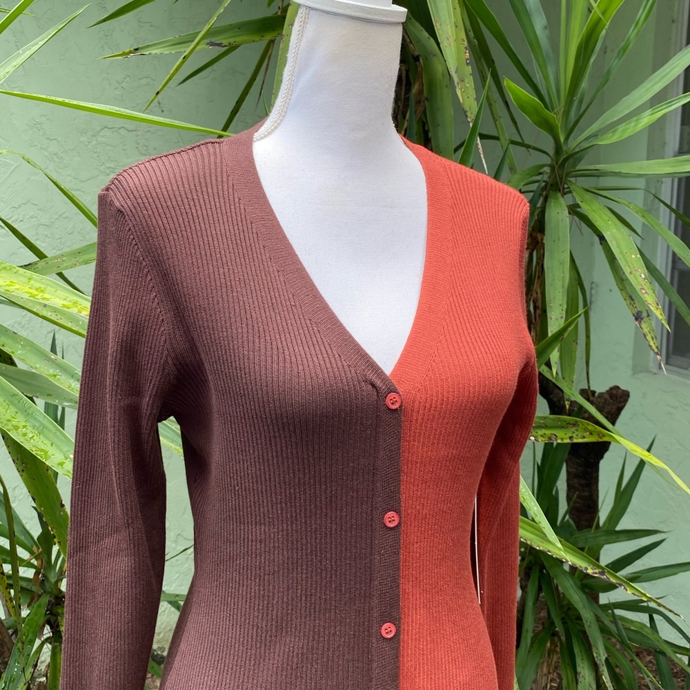 Rust Orange and Brown Sweater Dress